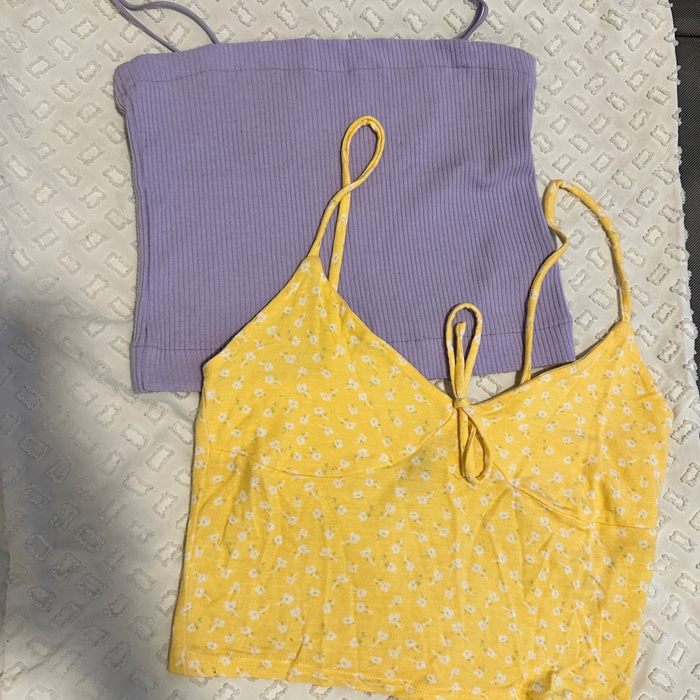 🖤❣️ Bundle Cropped Tank Top Yellow Purple